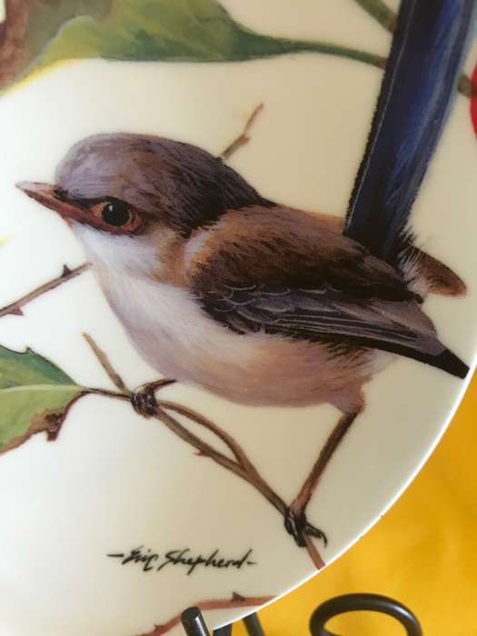 Maxwell and Williams Blue Wrens dish  Bone china  Eric Shepherd  Australian birds