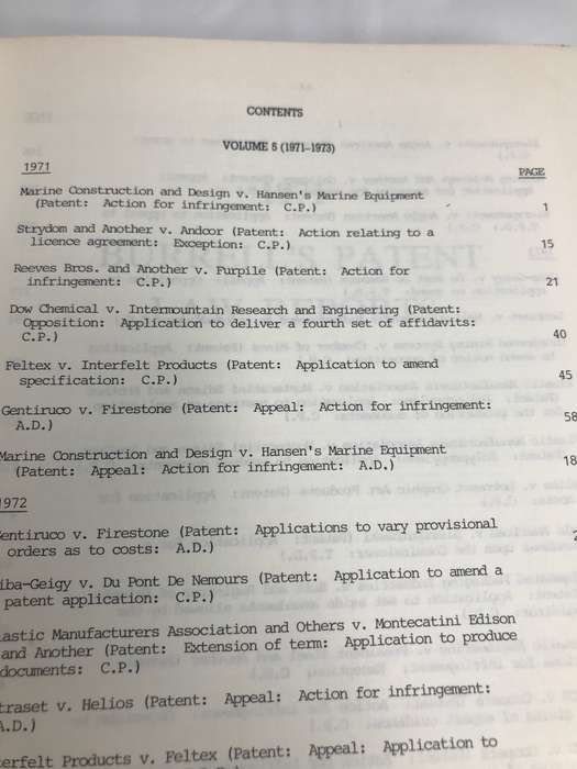 Burrells Patent Law Reports 1971-1973 number 5
