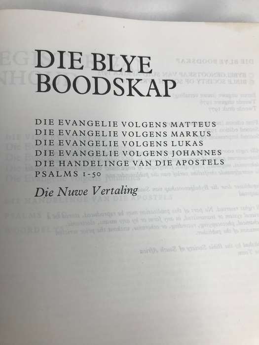 Bybel Die Blye Boodskap 1977 Tweede Uitgawe Tweede Druk