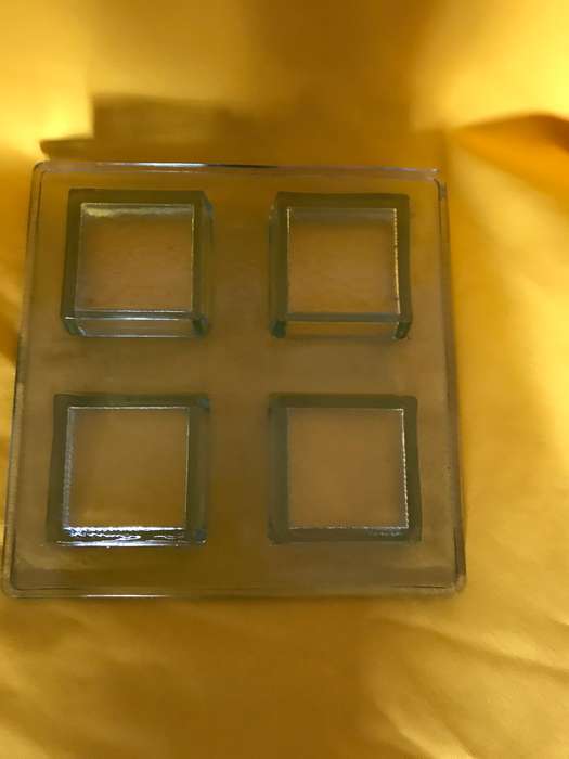 4 Candle holder thick glass