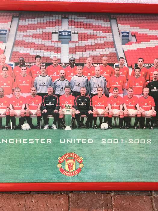 Manchester United Team Photo in Frame 2001-2002 at Old Trafford Grounds