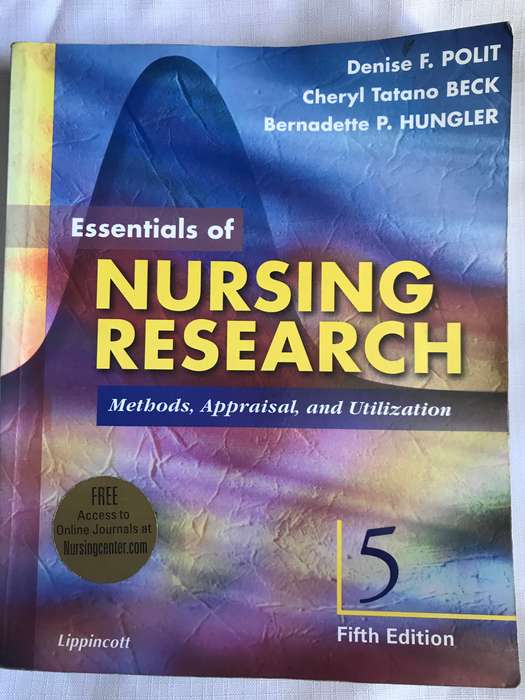 Essentials of Nursing Research: Methods, Appraisal, and Utilization
