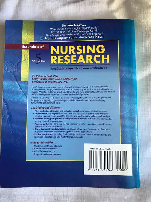 Essentials of Nursing Research: Methods, Appraisal, and Utilization