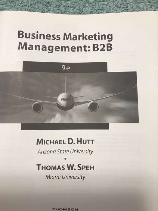 Business Marketing Management B2B 9edition International student edition Michael D Hutt