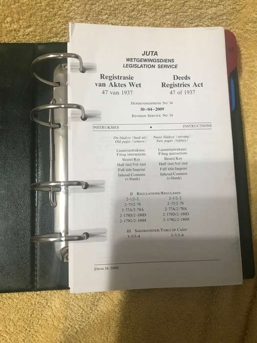 Legislation Service, Juta: Deeds Registries Act / Registrasie van Aktes Wet