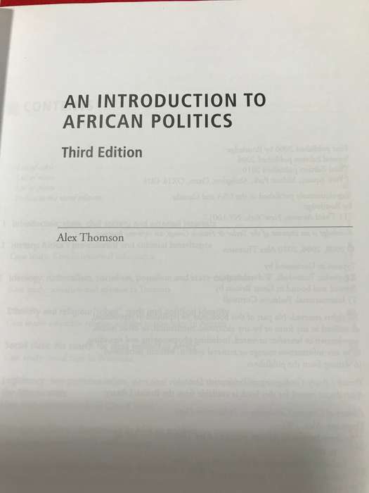 Introduction to African Politics Alex Thomson 3rd edition