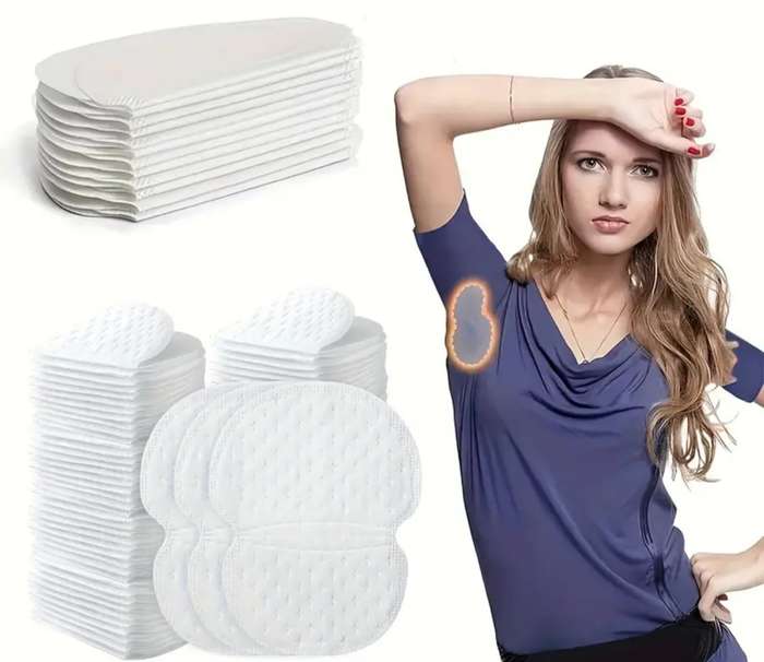 100pcs Disposable Armpit Sweat Absorbing Pads