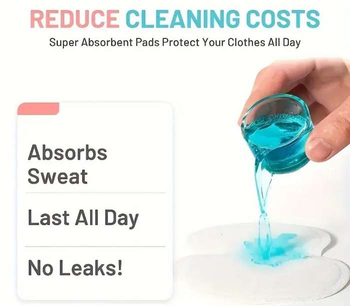 100pcs Disposable Armpit Sweat Absorbing Pads