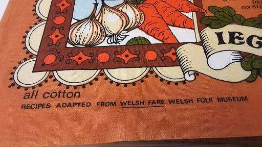 Cloth - Traditional Welsh Recipes  Cotton Cloth Made in Brain  75 cm x 46 cm