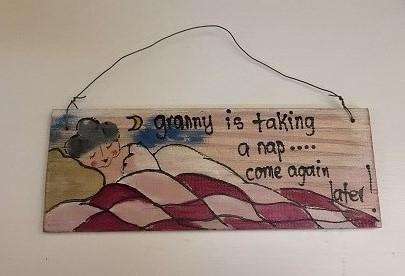 Wood Sign Granny is taking a nap 25 x 10 cm