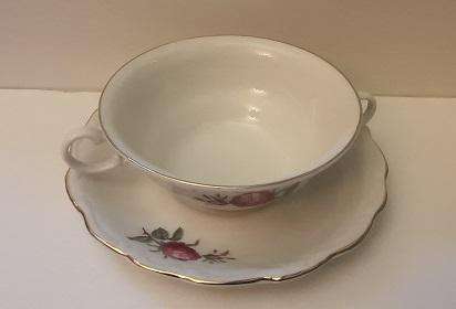 Constantia Bowl 13 cm and Plate 17 cm , Red Rose Pattern