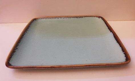 Fine Porcelain Square Turquoise Plate 25 cm