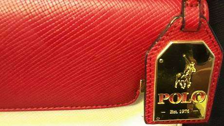 Polo Handbag , black , red and white 36 cm x 26 cm