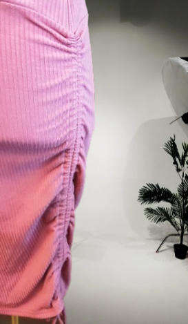 Pink MRP Polyester Spandex Stretch Skirt Size 36