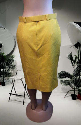 Yellow Linen Skirt Size 36