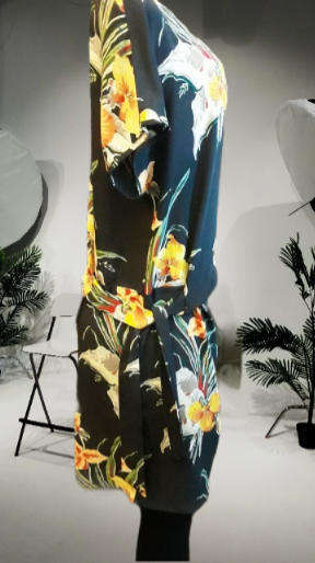 Multicolour Polyester Long Top Size Large