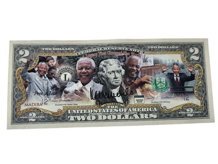 Nelson Mandela `A Legacy That Changed The World` Colourized Legal Tender $2 Note