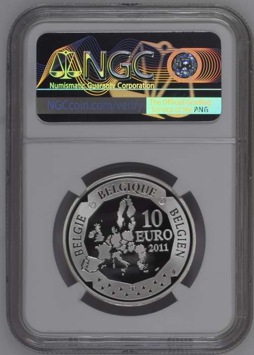 2011 Belgium Proof Silver 10 Euro S10E South Pole Discovery NGC Graded PF 69 Ultra Cameo