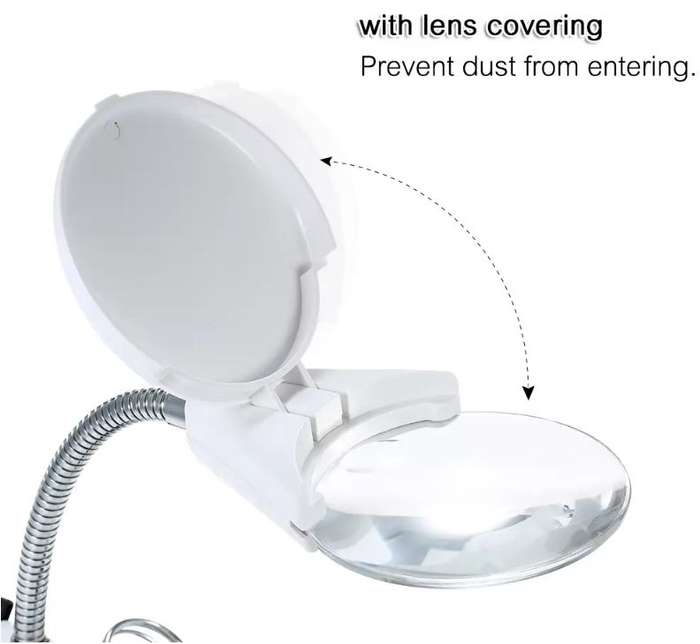 5 LED Light Auxiliary Lamp Soldering Stand Magnifier