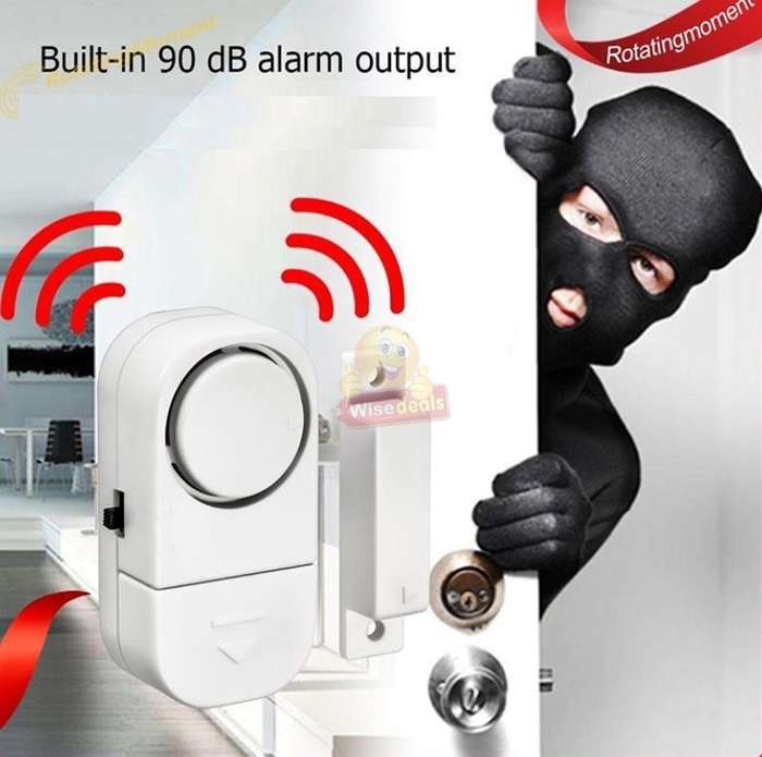 Super Loud 90dB Window or Door Alarm, Easily Mounted by Adhesive