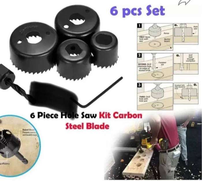 6 Piece Hole Saw Set