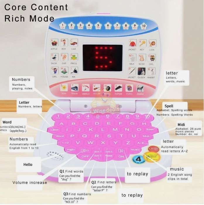 Childrens Educational Study Game Computer only available in Blue