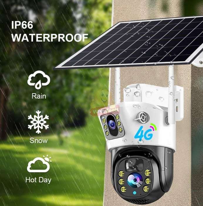 SOLAR Dual Lens & Dual Screen PTZ IP 4G Sim Card Camera