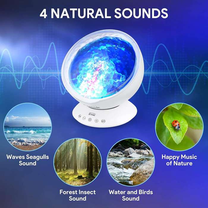 Multi-Colour Ocean Wave Projector Light with Built-in Music Player