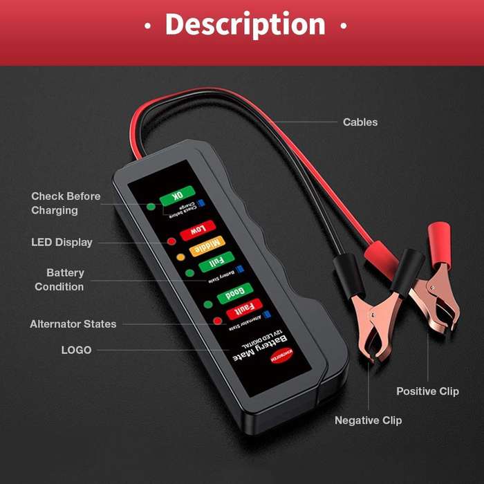 12V Car Digital Battery and Alternator Tester