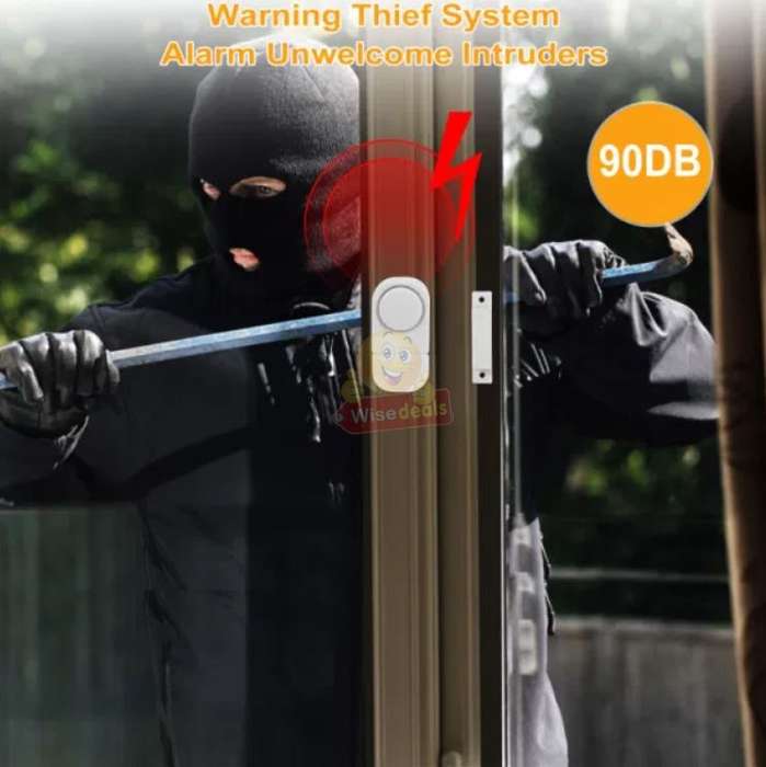 Super Loud 90dB Window or Door Alarm, Easily Mounted by Adhesive