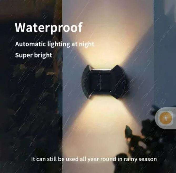 Box Consists of 2 X Solar Double Head Waterproof Solar Wall Lights