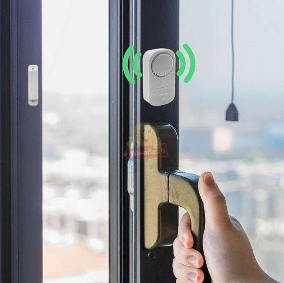 Super Loud 90dB Window or Door Alarm, Easily Mounted by Adhesive