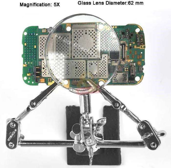 Soldering Magnifying Glass with 3 Handles and Zoom Function
