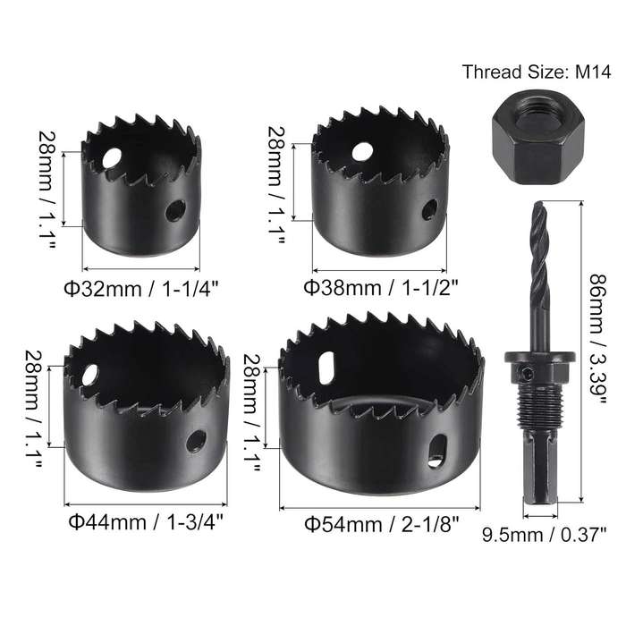 6 Piece Hole Saw Set