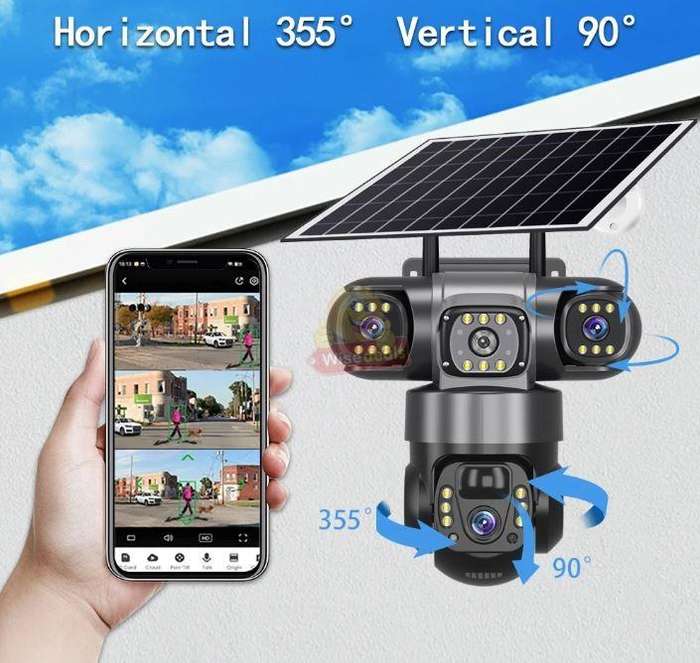 4G SIM card or WIFI version solar camera