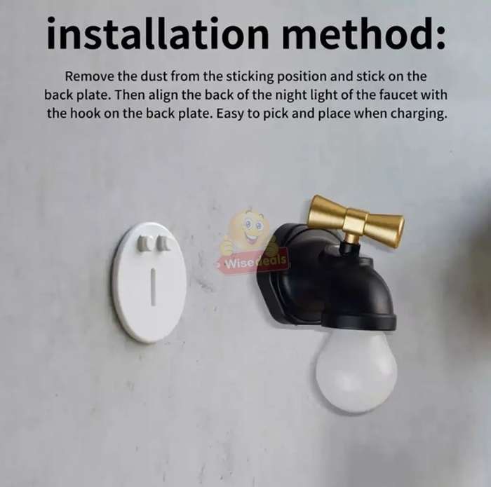 Wall Mount Tap Shape Intelligent Sensor Voice Control Night Light
