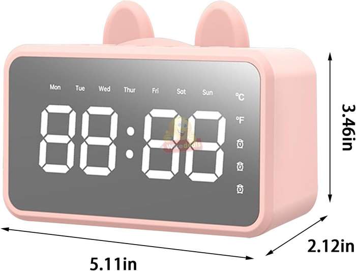 LCD Mirror Alarm clock with TF BLUETOOTH speaker, FM radio, and thermometer