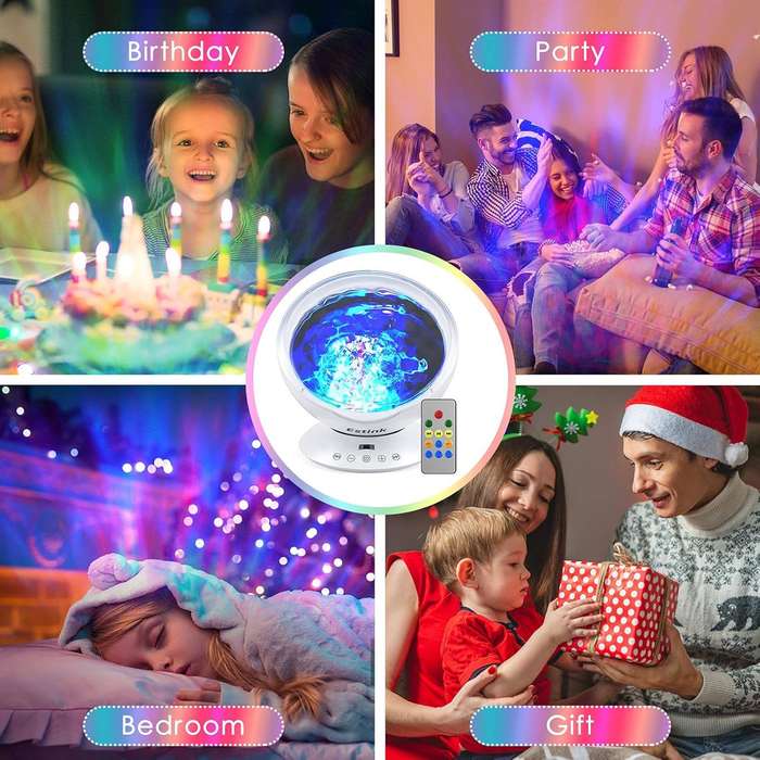 Multi-Colour Ocean Wave Projector Light with Built-in Music Player