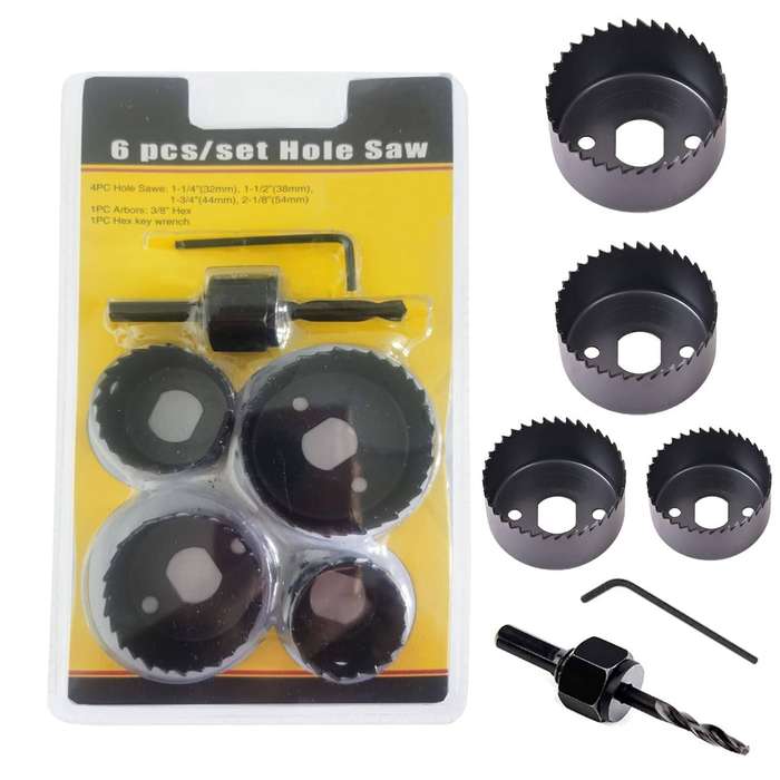 6 Piece Hole Saw Set