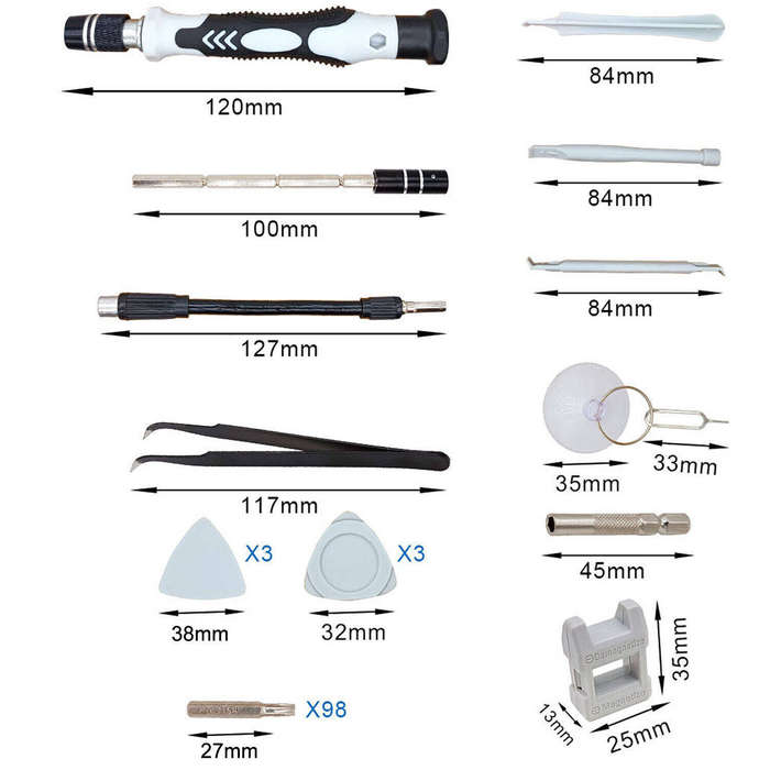 115 in 1 Magnetic chrome-Vanadium Steel Precision Screwdriver Set