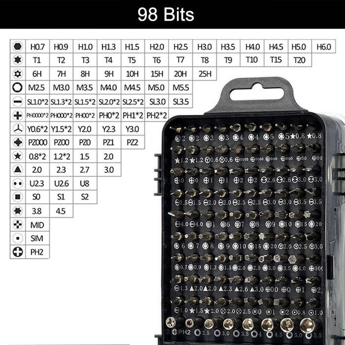 115 in 1 Magnetic chrome-Vanadium Steel Precision Screwdriver Set