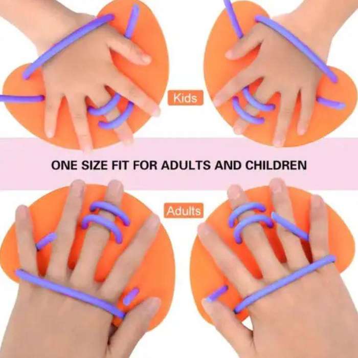 2 X Adjustable Hand Webbed Gloves Swimming Paddle Fin