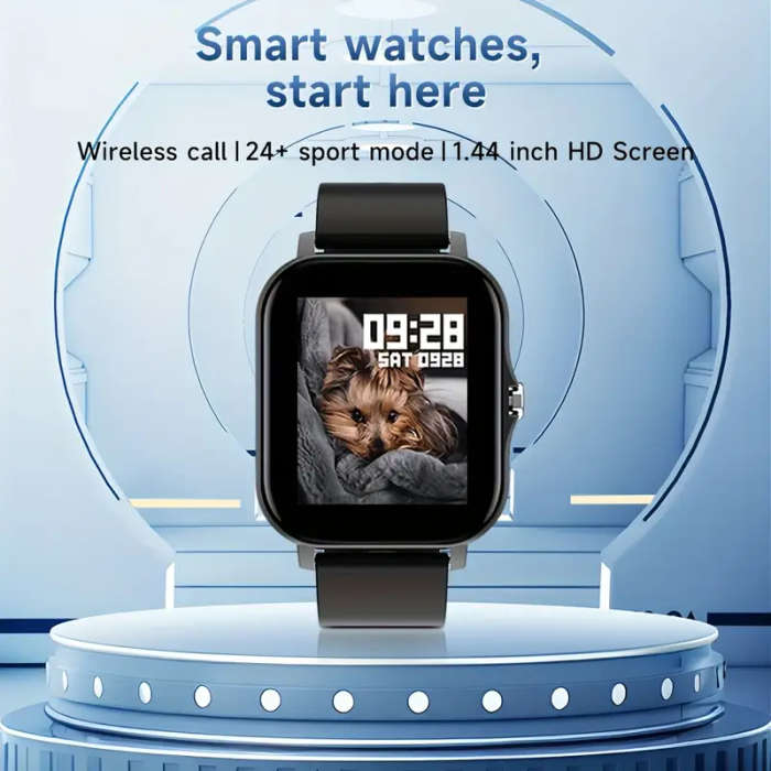 Silver 1.81" Smart Watch, High Definition Touchscreen, Vibrate, Audio, Bluetooth, Heart sensor