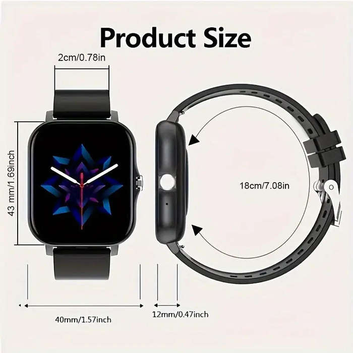 Pink 1.81" Smart Watch, High Definition Touchscreen, Vibrate, Audio, Bluetooth, Heart sensor