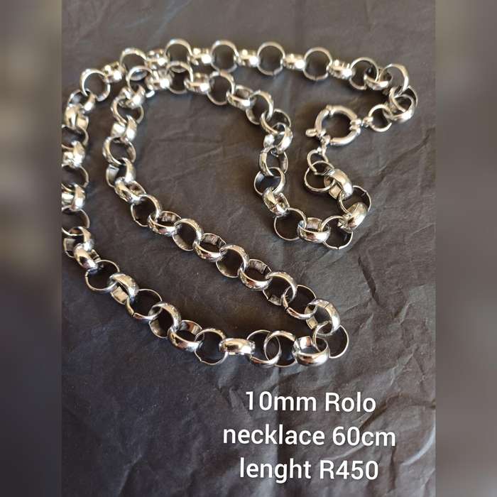10mm Titanium rolo necklace..High quality won't fade or tarnish