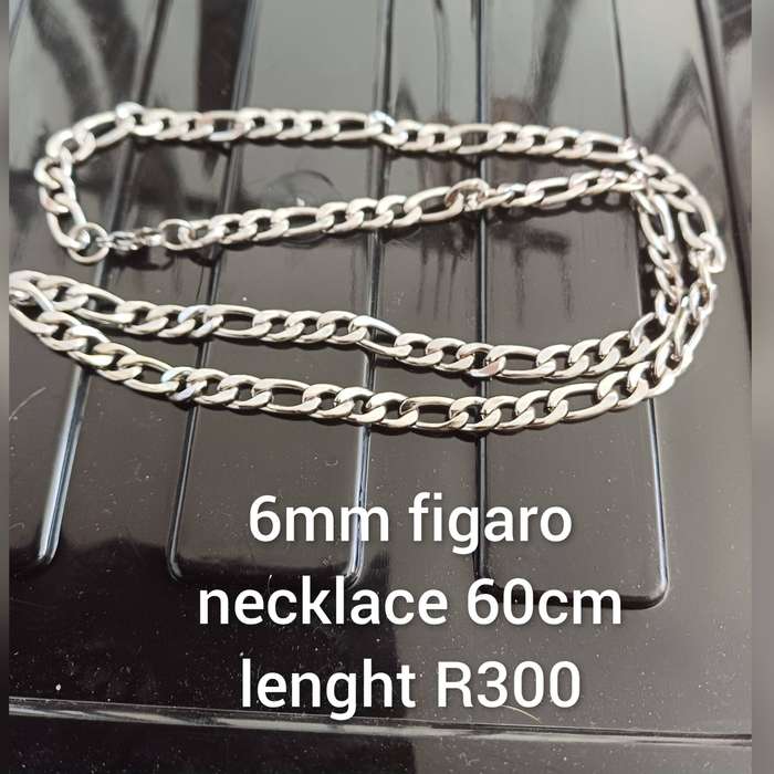 Men's Titanium Figaro necklace and bracelet set for 1 bid..High quality won't fade or tarnish