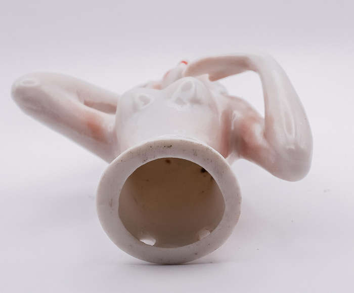 Vintage Porcelain Half Doll  Pin Cushion Figurine (c.1920s30s)