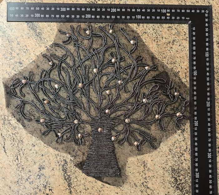 Black & Silver Baobab Tree/Tree of Life - Sewing Craft Applique Embellishment