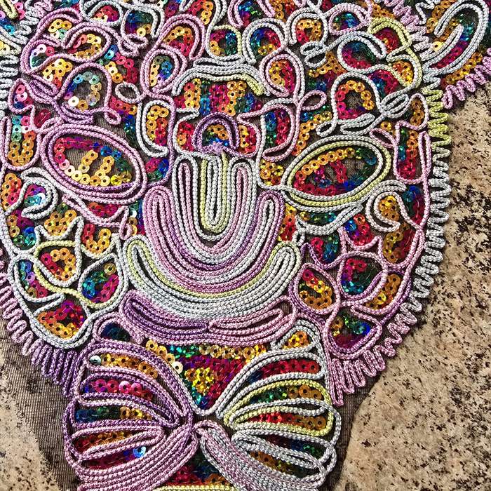 Rainbow Panther - Sewing Craft Applique Embellishment