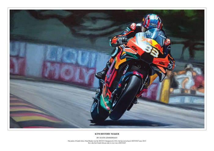 BRAD BINDER - KTM HISTORY MAKER - A3 Colour Limited Edition Art Print
